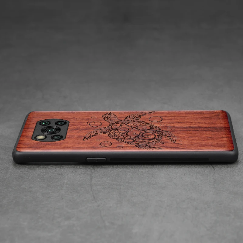 

Carveit Carved Real Wood Case For Xiaomi POCO X3-NFC Pro Novel Soft-Edge Cover Accessory Shockproof Protective Luxury Phone Hull