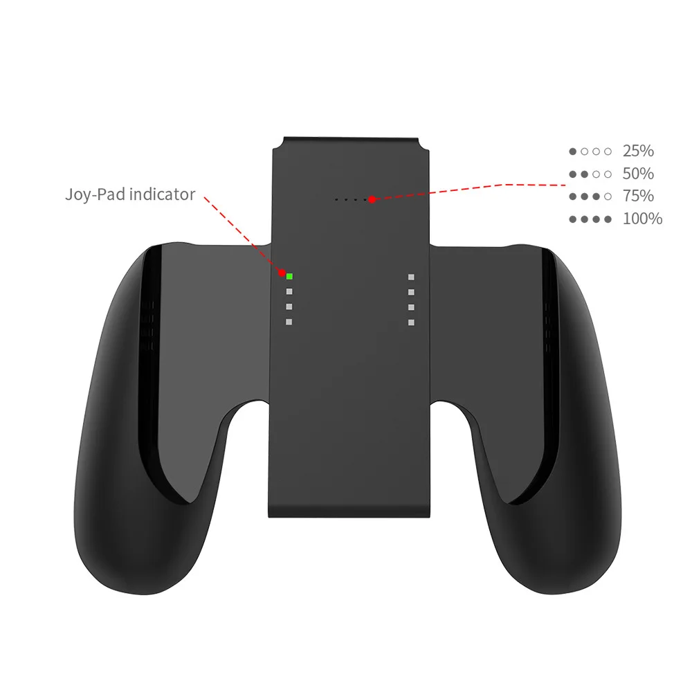 Зарядная станция DOBE 2000mAh Charging Grip Dock для Nintendo Switch Joy-Con Charger Gamepad с индикатором кабеля.
