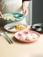 ceramic japanese dumpling plate with seasoning dish sushi fried chicken wing snack plate home dining plate kitchen tableware