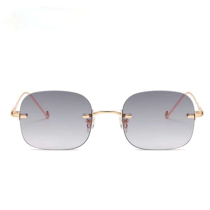 

Женские Винтажные Солнцезащитные очки без оправы, квадратные маленькие очки в стиле ретро, стильные очки с синими градиентными линзами uv400, ...