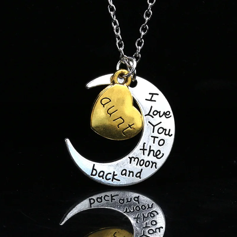 

New Hot Sale Moon Love Letters Family Necklace Lettering Fashion Trend Women Children Dad Mom Love Gift Jewellery