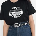 Женская футболка с принтом Hippie Soul, Женская Повседневная футболка с коротким рукавом, модель 2020 года, Лидер продаж