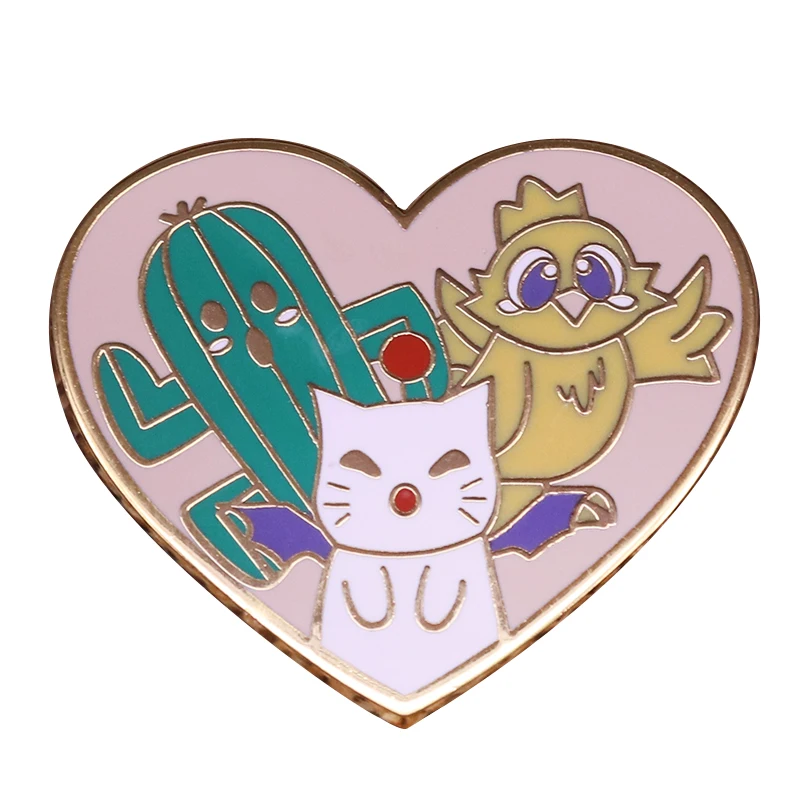 

Металлическая брошь Cactuar Moogle