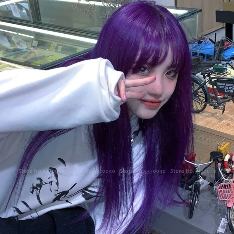 Женские парики для косплея в стиле японского аниме длинные прямые волосы