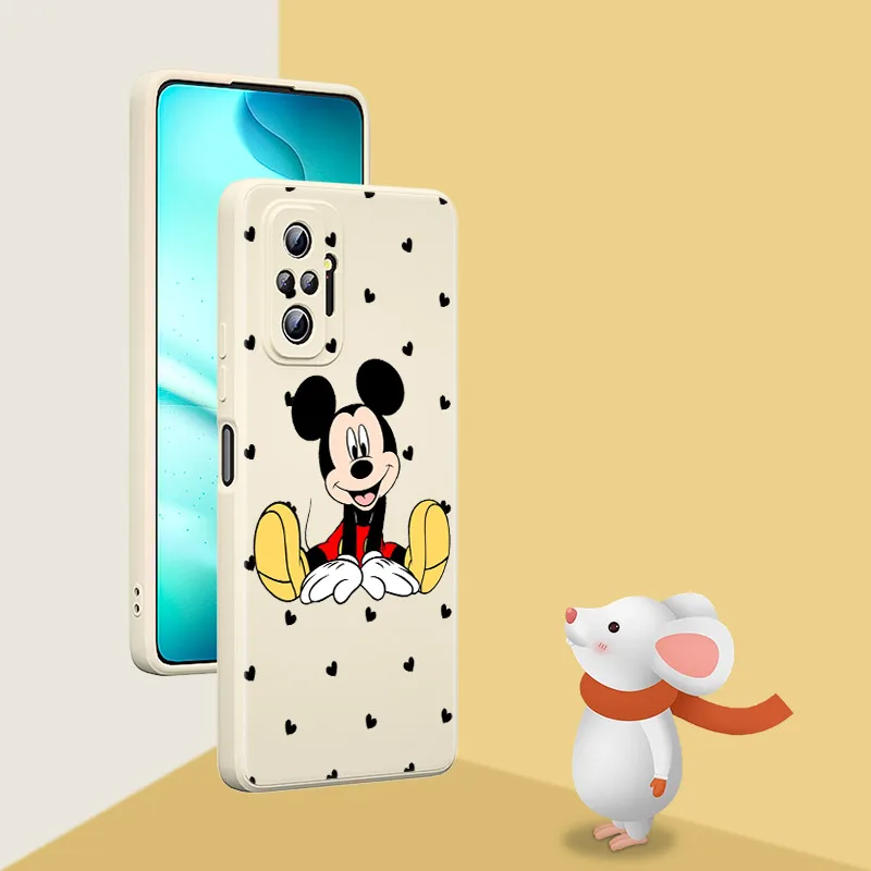 Liquid Silicone Soft Cover Cool Mickey Mouse For Xiaomi Redmi Note 10 10T 9 9T 8T 9S 8 7 6 5 5A Pro Max Phone Case