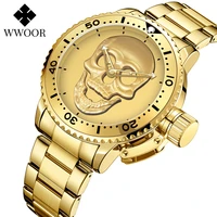 wwoor brand mens watches sports quartz wristwatch luxury full gold steel clock fashion waterproof mens watch relogio masculino