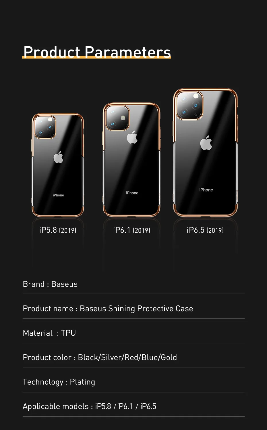 Роскошный прозрачный чехол Baseus для iPhone 11 Pro Max, ультра тонкий чехол для iPhone 11 Pro Max 5,8 6,1 6,5, чехол s, новейший чехол