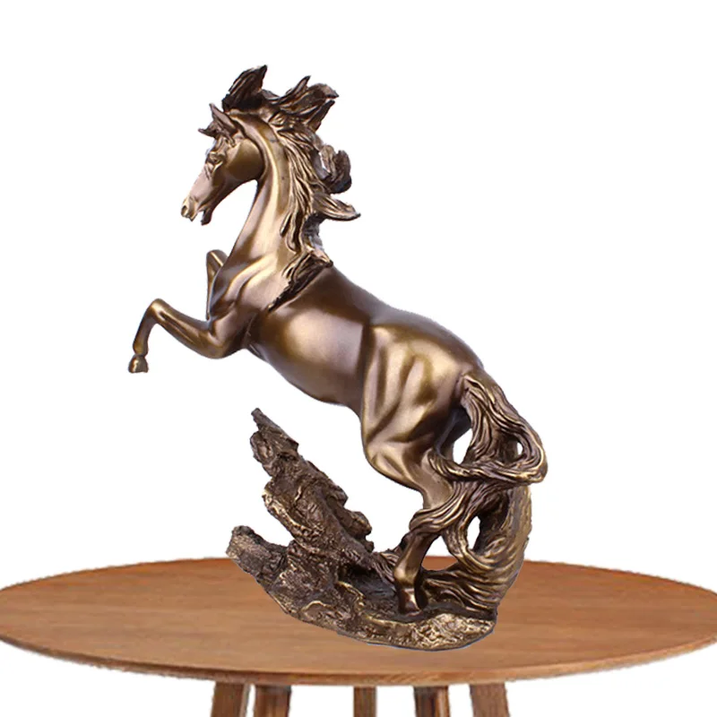 Strongwell Античная Медь лошадь статуи счастливый талисман фигурки Изделия из смолы