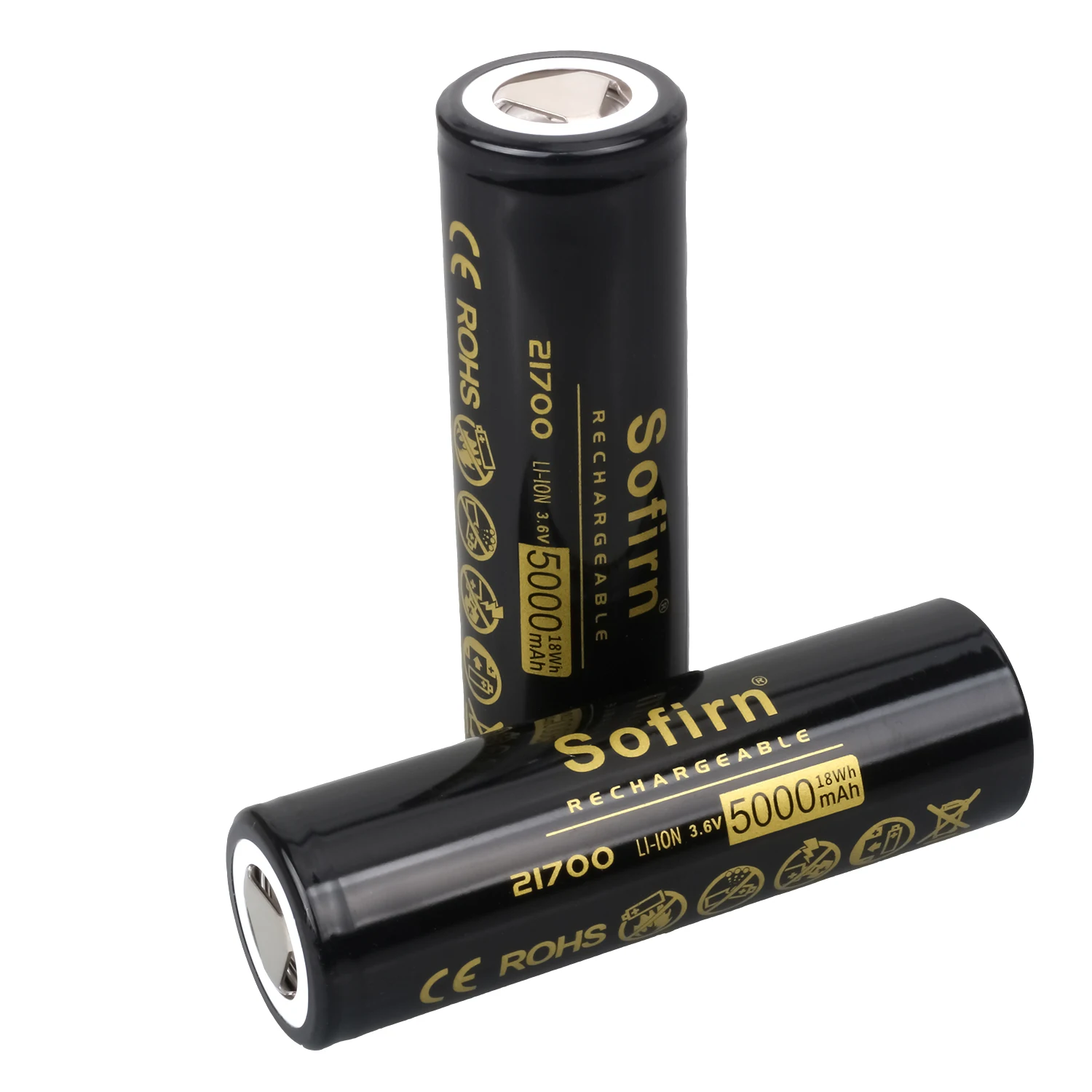 

Sofirn 3.7V 21700 Battery 5000mAh Rechargeable Power Batteries 48A 10C Discharge 21700 HD Cell Lithium Battery Reall Capcaity