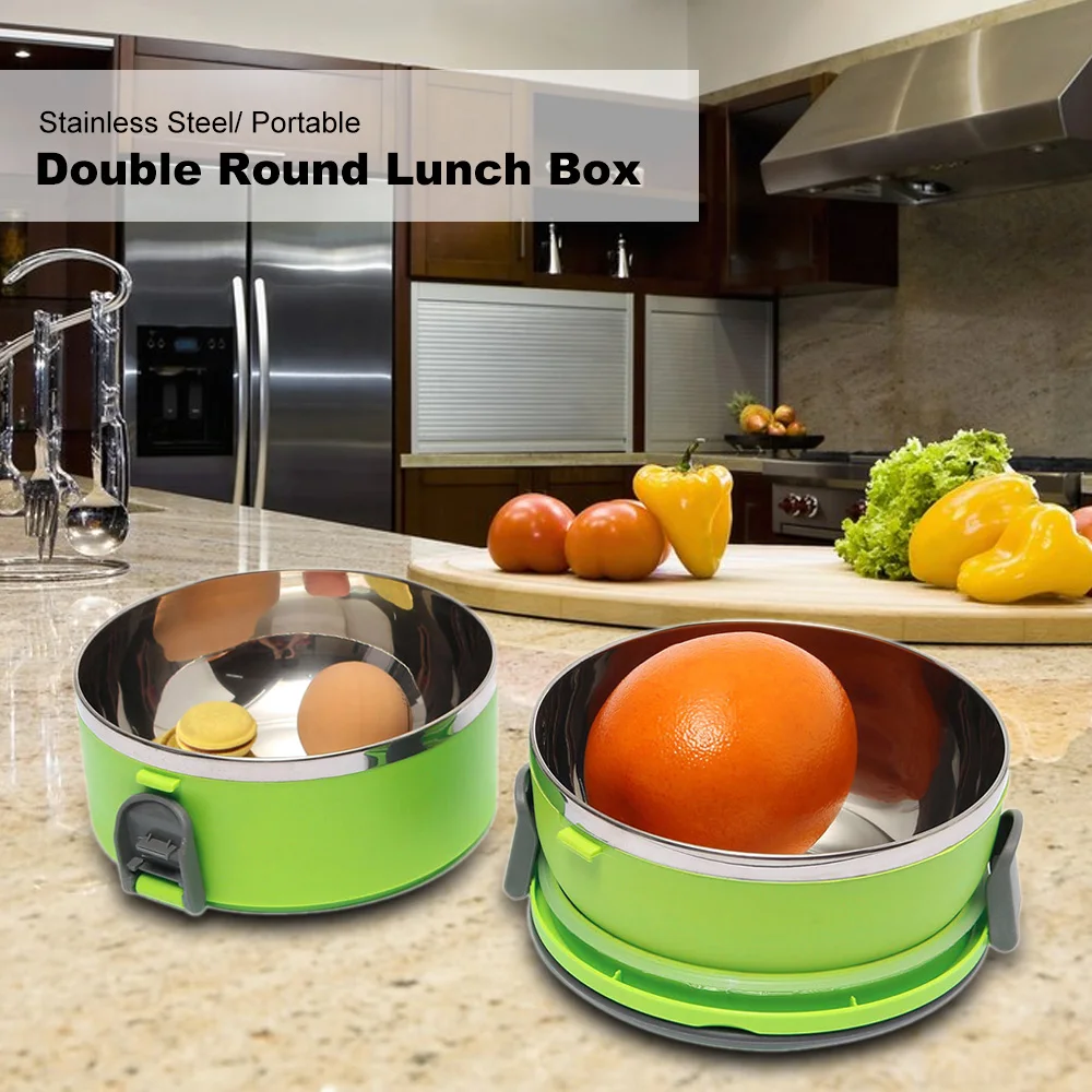 Hot New Portable Lunch Box 2 Layers Food Container Stainless Steel Thermal Insulated Bento Home Use Office School | Дом и сад