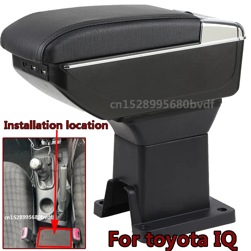 

For toyota IQ armrest box For toyota IQ nterior Center Console Storage Box Arm Rest Car Accessories Parts with USB LED