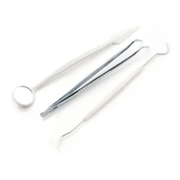 3pcsset stainless steel dental tools kit teeth tartar scraper mouth mirror dentists pick tool teeth scaler for teeth kit