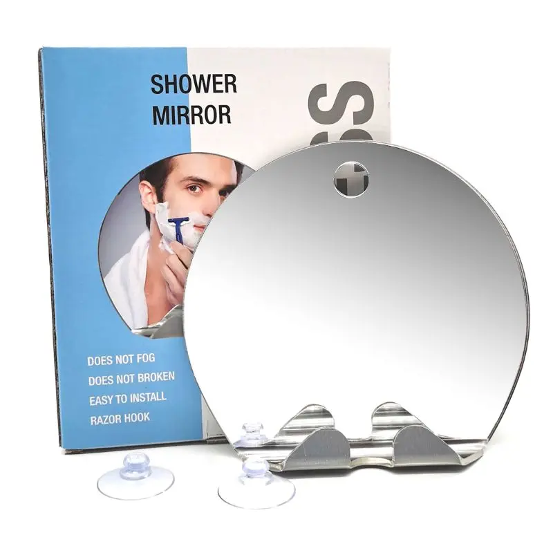 

Portable Bathroom Shower Fog Free Travel Mirror Washroom Shaving Mirrors U2JD