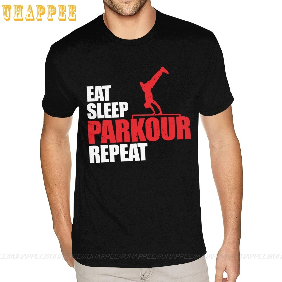 Модные футболки Eat Sleep Parkour Repeat большие размеры с короткими рукавами для всей