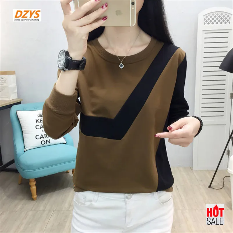 Осеннее платье Женская 2019 новая Корейская версия свободная футболка с длинными