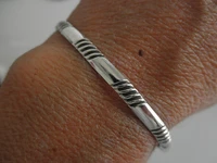 925 sterling silver striped mens bracelet