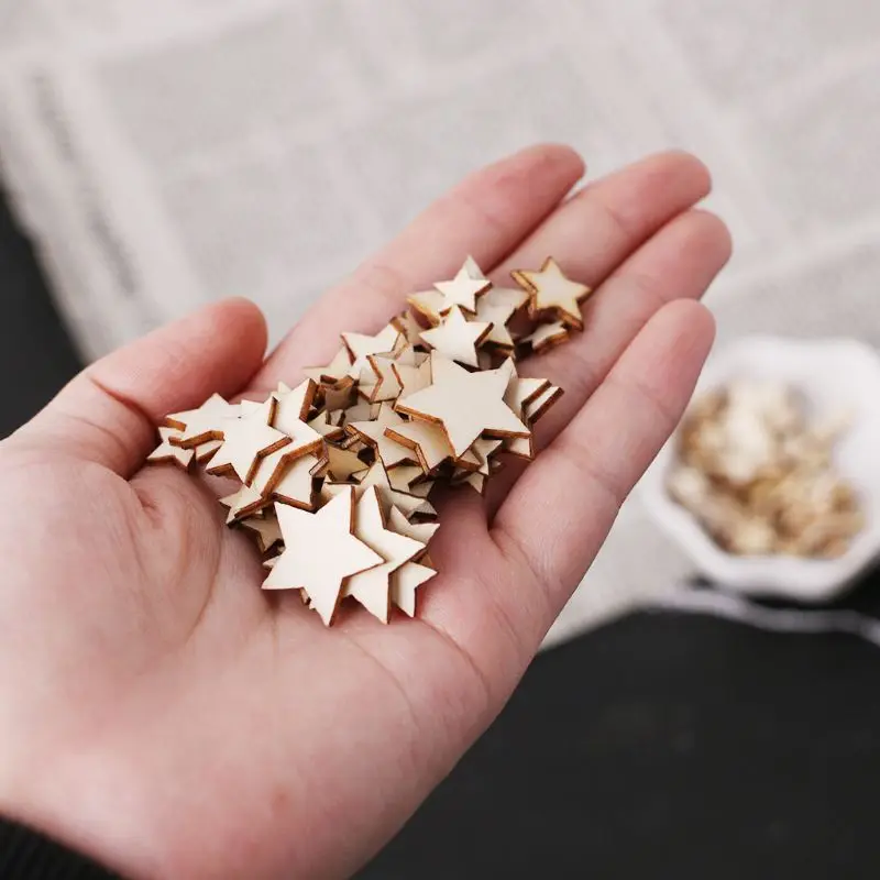 100 шт. лазерная резка деревянные украшения в форме звезды свадебное украшение |