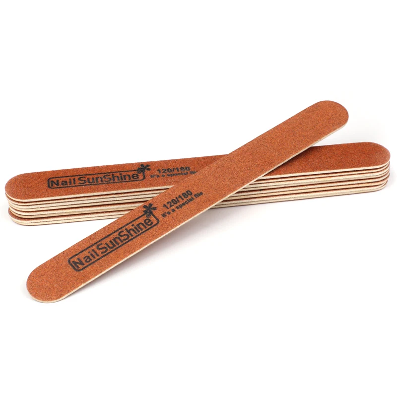 Профессиональные деревянные пилочки для ногтей 20 шт./лот 120/180 коричневая Толстая