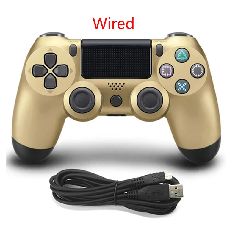 Wired Gold Bluetooth беспроводной/проводной джойстик для PS4 контроллер подходит для Mando ps4 консоль для Playstation Dualshock 4 геймпад для PS3 - Цвет: Wired Gold