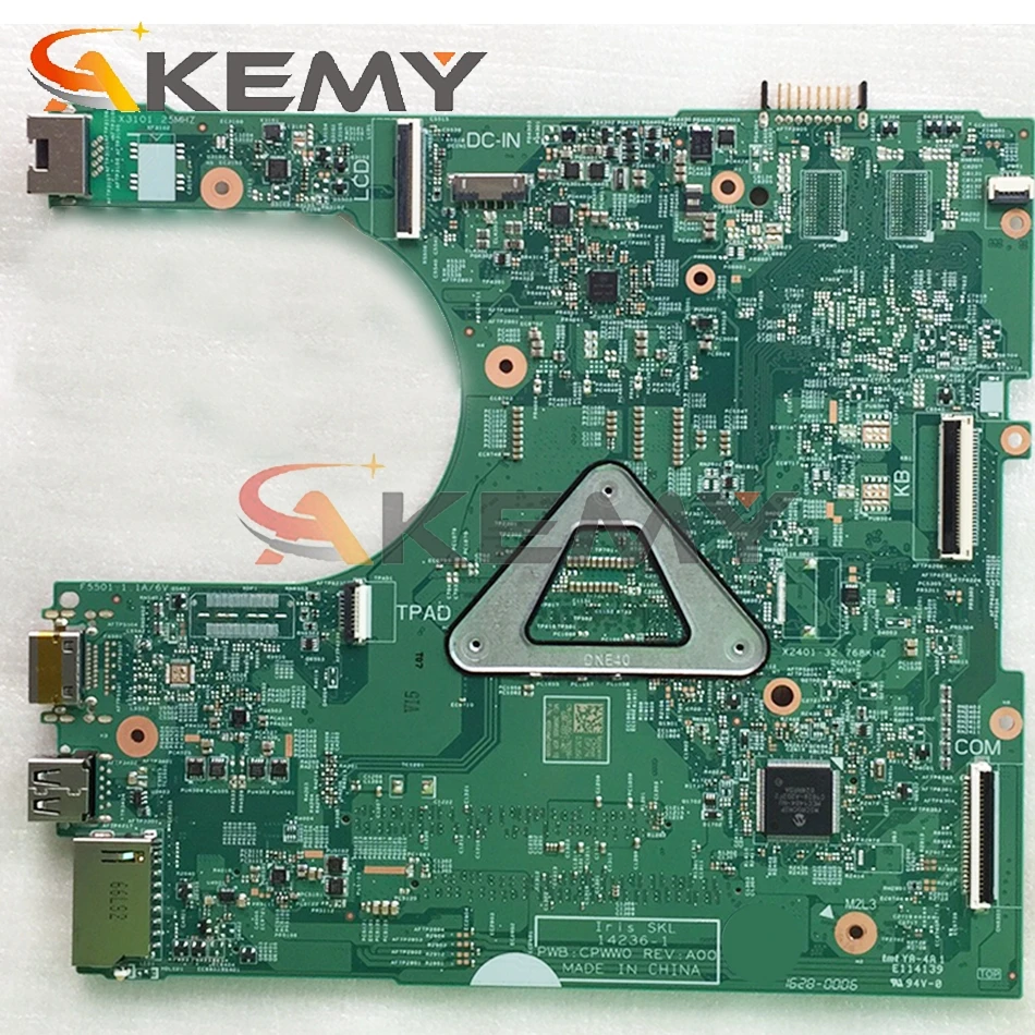 Akemy Фирменная Новинка 14236 1 для Dell Inspiron 3559 3459 3568 материнская плата ПРБ CPWW0 CN 030J5G 30J5G