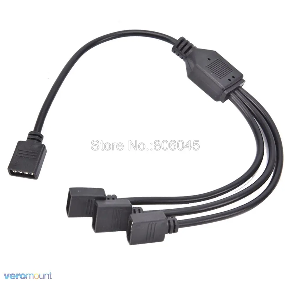 4Pin RGB сплиттер соединитель черный кабель от 1 до 1 2 3 4 5 Женский разветвитель удлинитель для 5050 RGB светодиодные полосы света