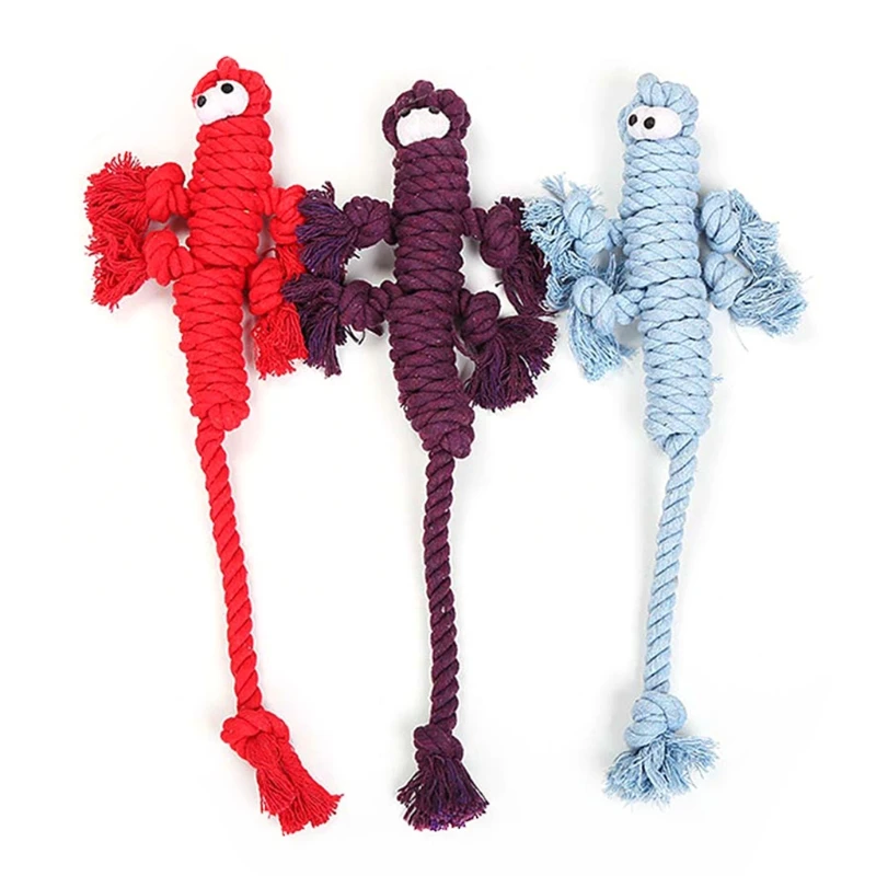 

Durable Lizard Doll Tough Dog Clean Teeth Cotton Rope Chewing Toy Puppy Teething Dog Chew Indestructible Toys for Dogs