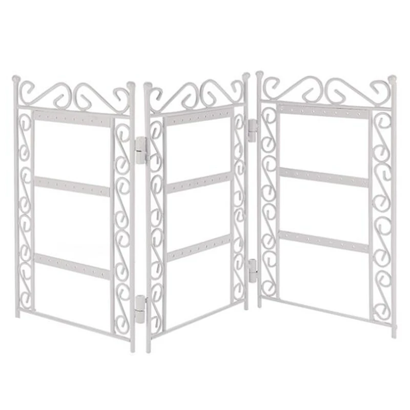 

Metal Foldable Jewelry Display Rack Iron Earring Holder Jewelry Display Stand Earring Necklace Storage Rack