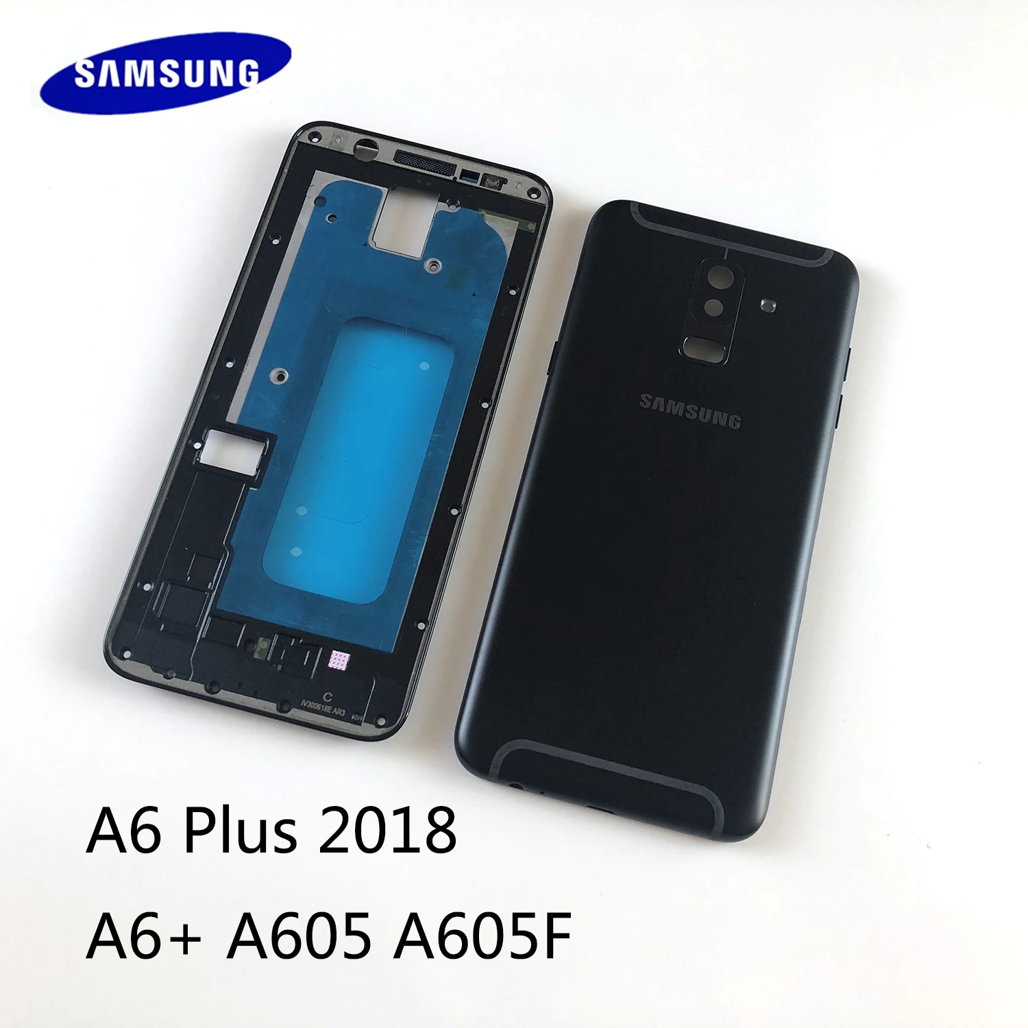 Для Samsung Galaxy A6 Plus 2018 + A605 A605F ЖК Корпус Передняя рамка металлическая средняя Задняя