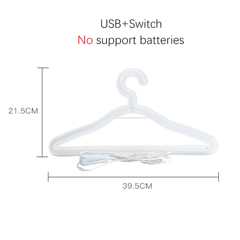 Светодиодный неоновый светильник подставка для одежды с питанием от USB вешалка