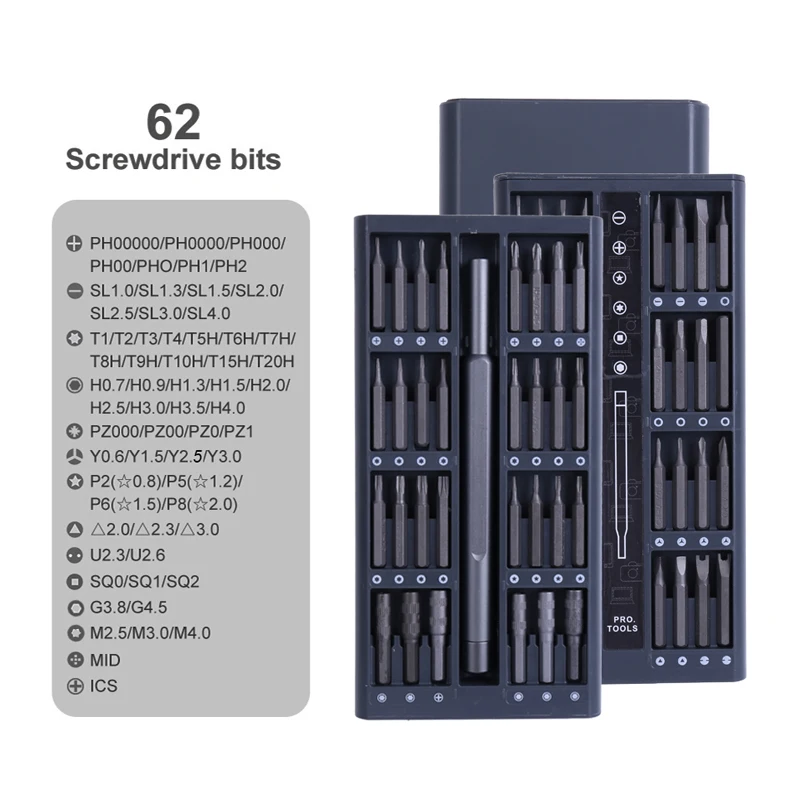 

63 In 1 Magnetic Screwdriver Bit Set Screwdriver Set Precision Phillips Torx Hex Screwdriver Bits Repair Phone PC Laptop Tools