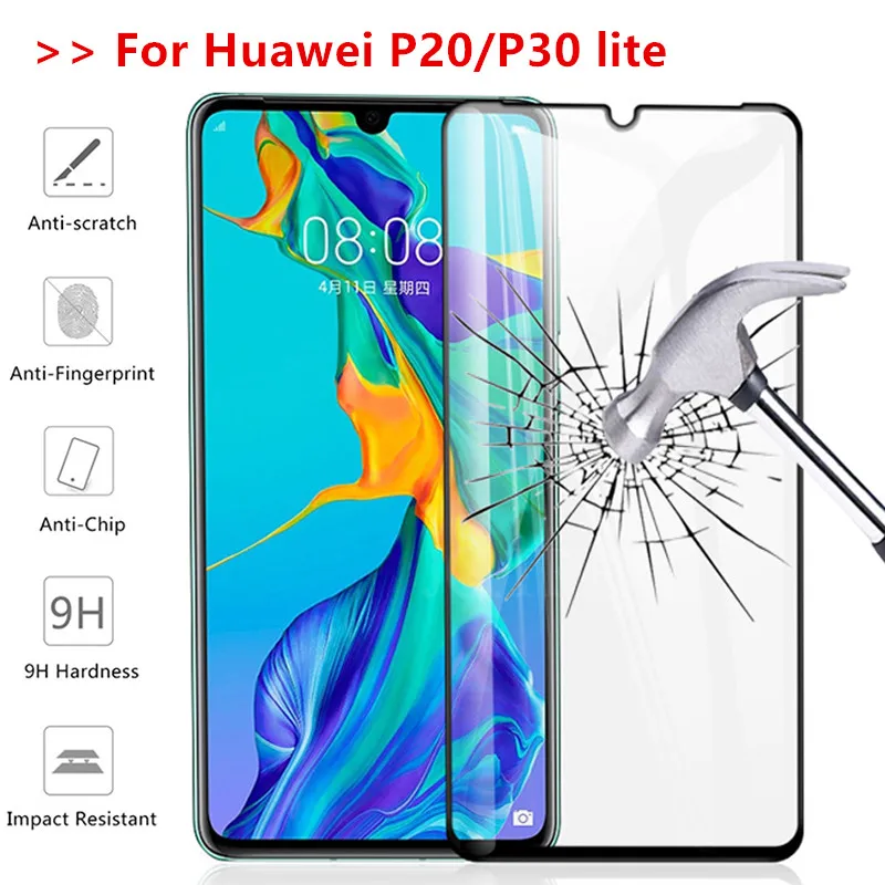 Закаленное стекло для huawei p20 lite светильник на весь экран Защитная пленка pro p30 Pro