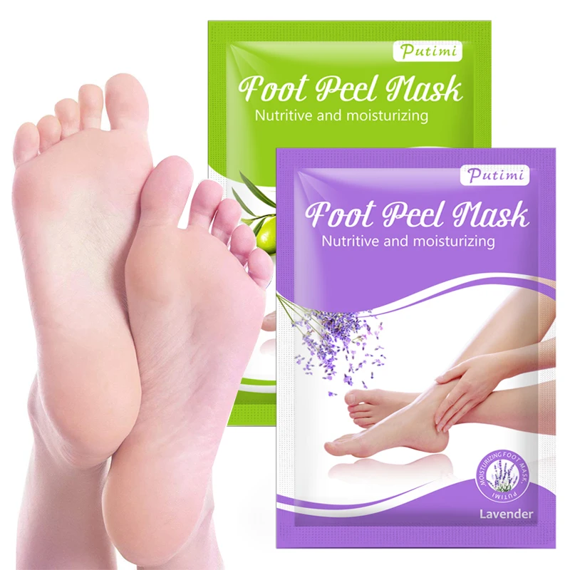 

PUTIMI 6pair Foot Peeling Mask Exfoliating Foot Mask for Legs Soft Heel Feet Masks Whitening Foot Patch Peel Socks for Pedicure