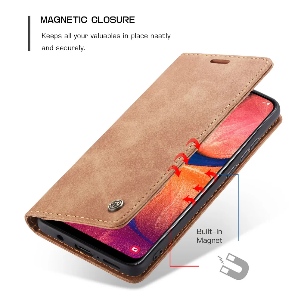Кожаный чехол для Samsung Galaxy A20 A20E A70 A50 A40 A30 A80 металлический с логотипом S10 S10E Plus