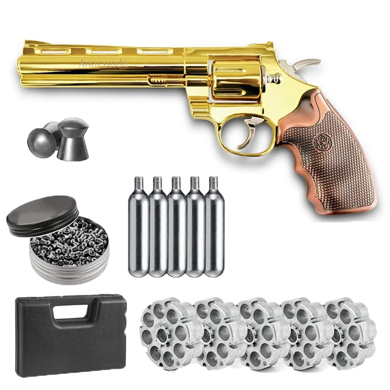 

Anaconda 357 Revolver pistola de chumbinho Dioxide Bullets and A Pack of 500 Carat Lead Bullets, Home Decoration Metal Wall Sign