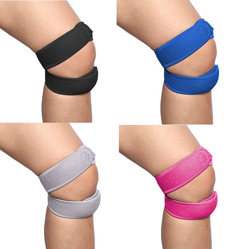 

1Pcs Double Strap Knee Support Patella Tendon Brace Stabilizer Relieve Pain Belt Adjustable Breathable Sports Knee Pressure Tape