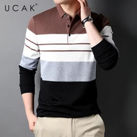 ucak brand classic casual cotton turn down collar t shirt men clothes autumn new arrivals streetwear long sleeve t shirts u5683