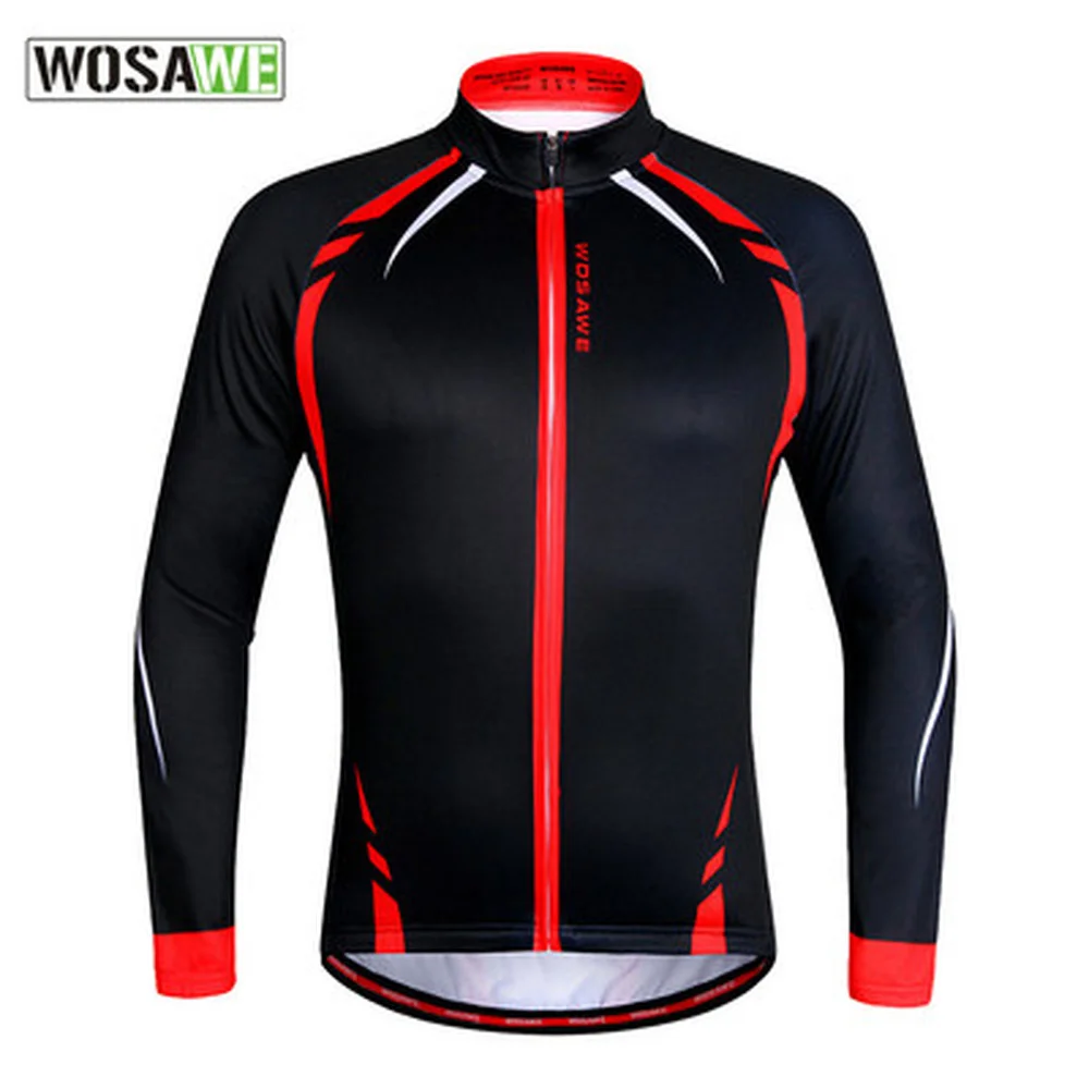 

WOSAWE Thermal Fleece Cycling Jacket Windproof Long Sleeve Jersey MTB Bike Bicycle Ciclismo Reflective Bicycle Winter Jacket