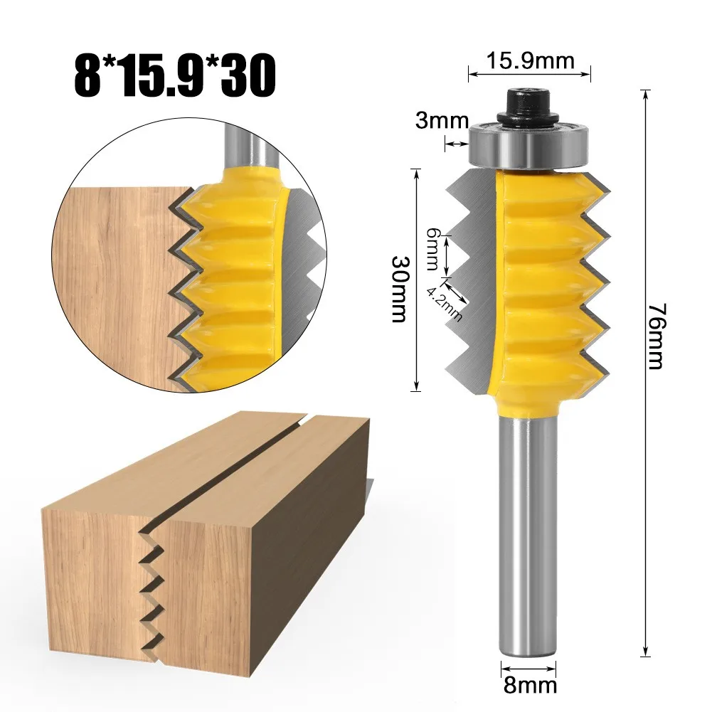 

8mm Shank Router Bits Finger Joint Glue Milling Cutter Raised Panel V Joint