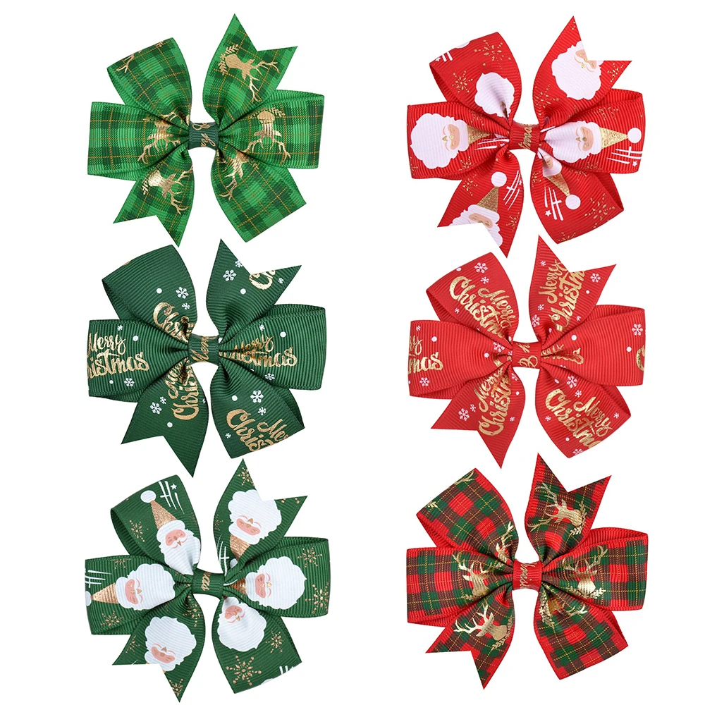 

3,5 дюймов, рождественские заколки для волос с бантом, банты для малышей, для девочек, детские банкетные заколки с бантом для женщин, повязка н...