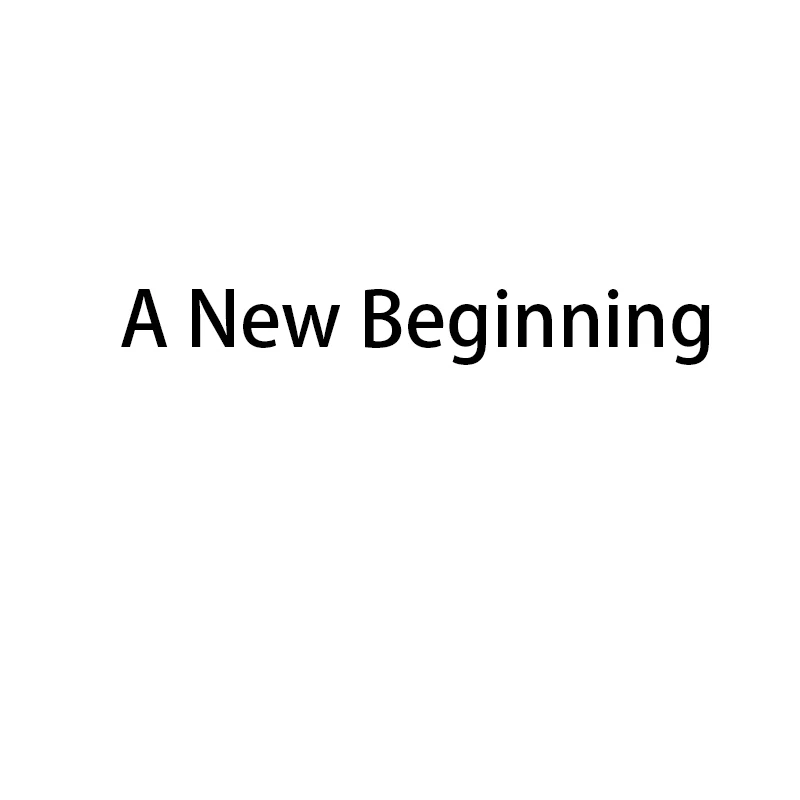

A New Beginning