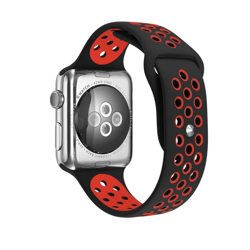 Силиконовый ремешок для apple watch ремень 44 мм 42 мм apple watch, ремешок 38 мм, версия 40 мм адаптер наручных часов iwatch, 4/3/2/1 серии спортивный браслет