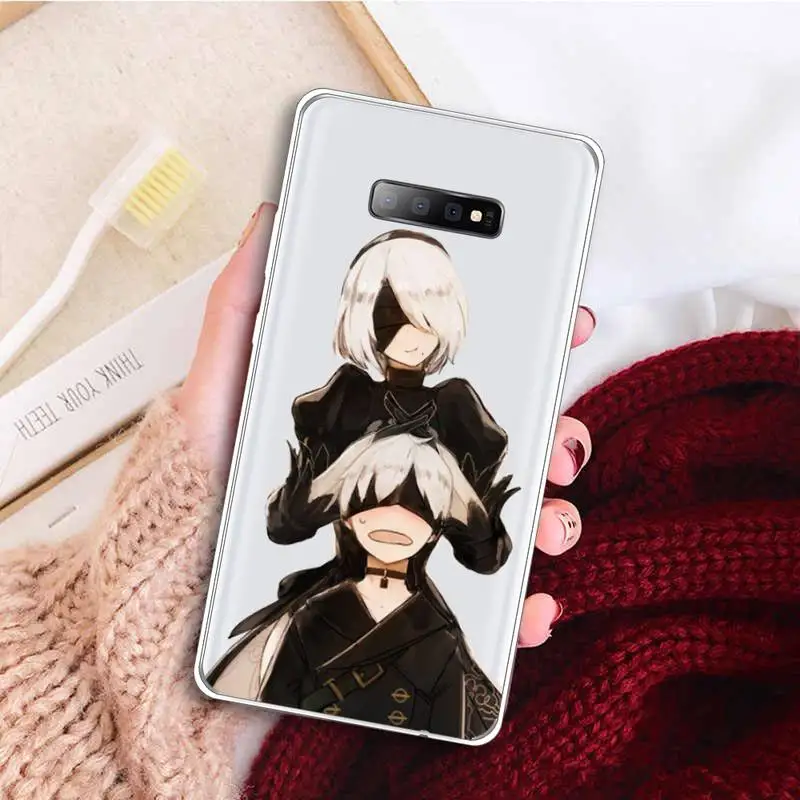 

Anime Nier Automata 2b Phone Case Transparent For Samsung Galaxy A71 A21s S8 S9 S10 plus note 20 ultra