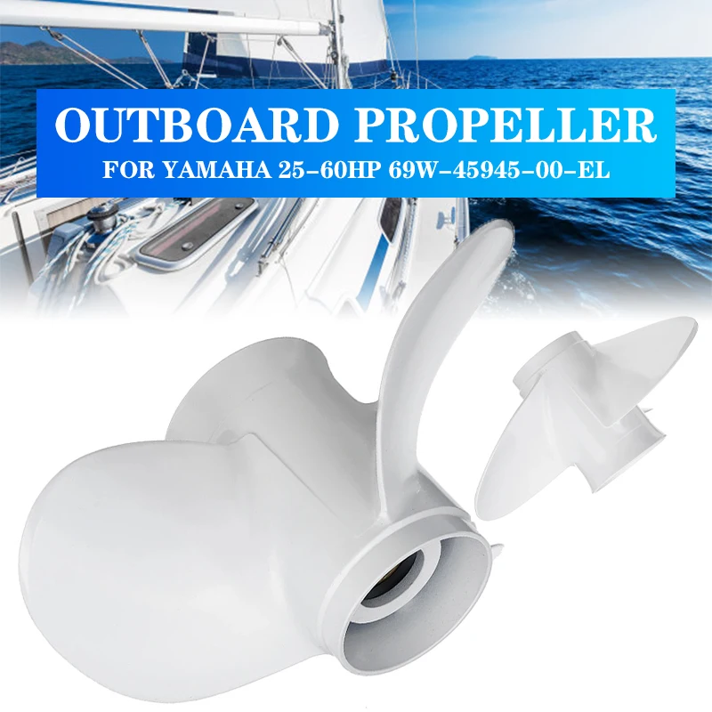 

White Aluminum Outboard Propeller 11 1/8 x 13 for Yamaha 25-60HP 69W-45945-00-ELMarine Propeller Boat PartsAccessories