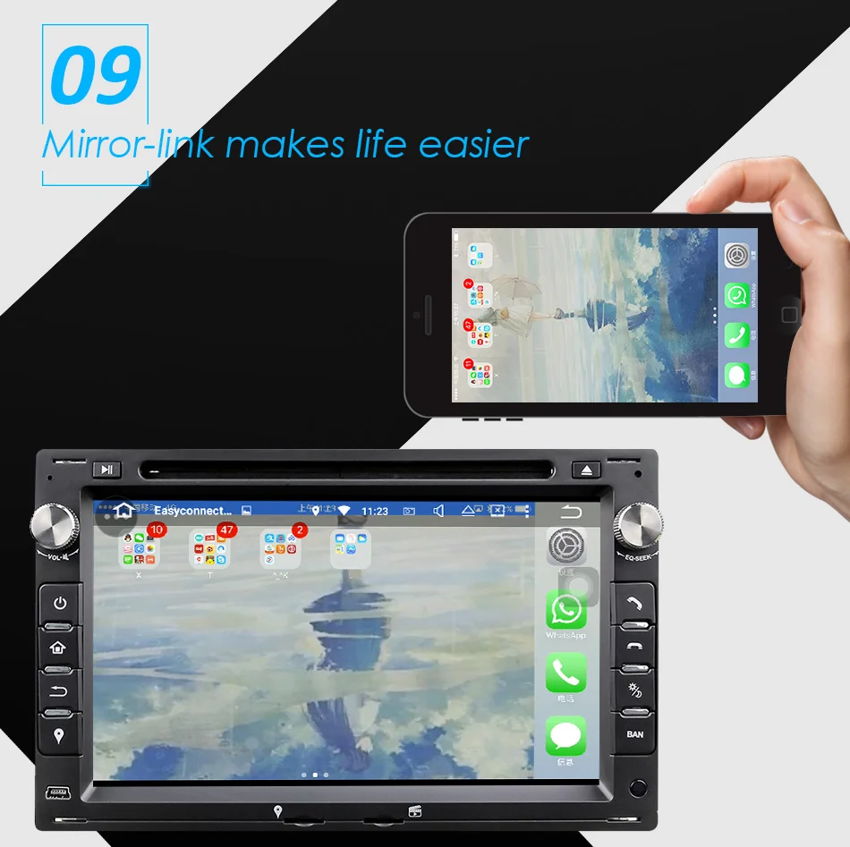 Eunavi Восьмиядерный 4 Гб ОЗУ 2 din Android 9,0 7 ''автомобильный DVD gps Navi для VW Glof Bora Passat Mk5 Golf Mk4 Polo сиденье Jetta