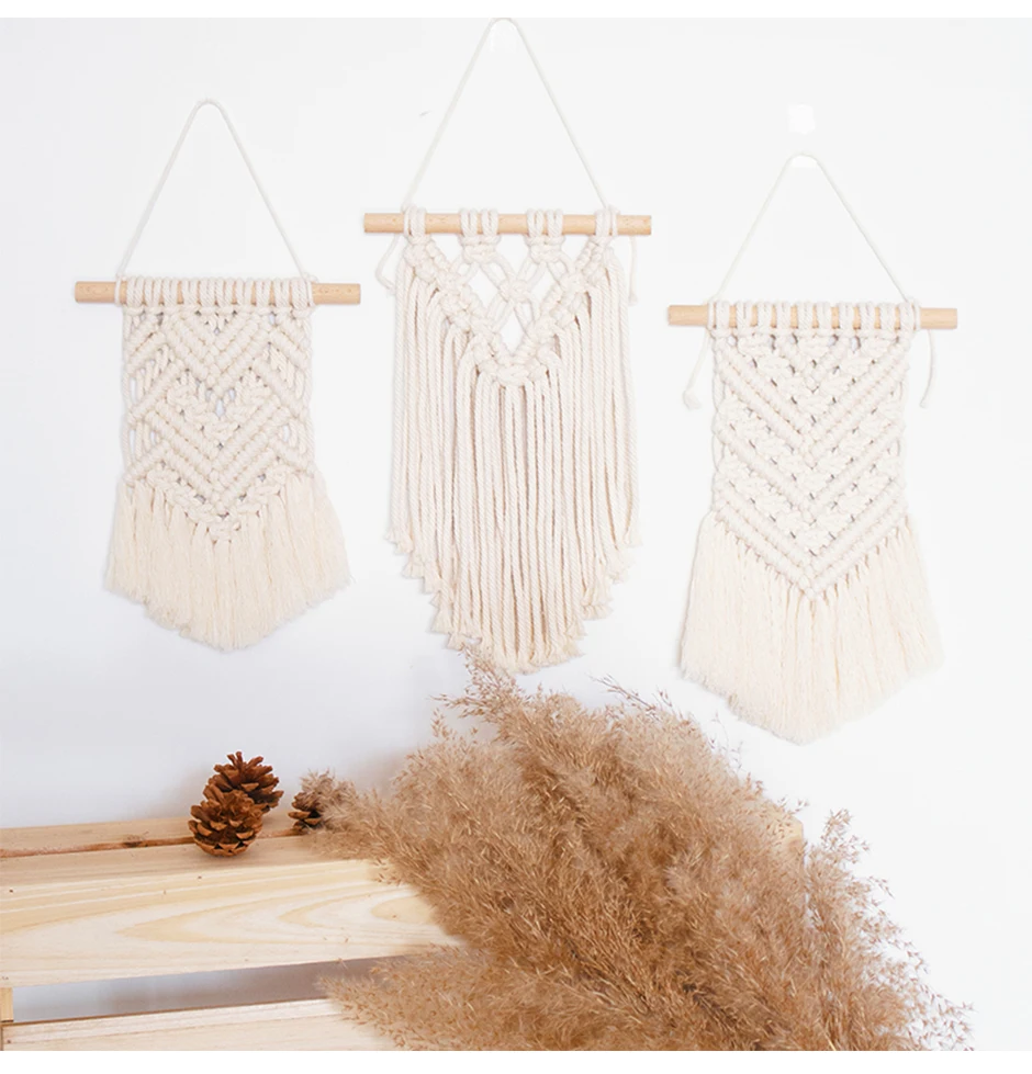 

Ручное плетение Малый гобелены для девочек; Симпатичное изысканное Nordic дизайн Diy гобелен хлопок кисточкой с принтом тай-дай гобелен настенн...