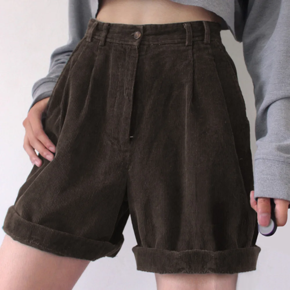 Shorts Women High Waist Vintage Boyfriend Style 2021Casual Solid Streetwear Ladies Classic | Женская одежда