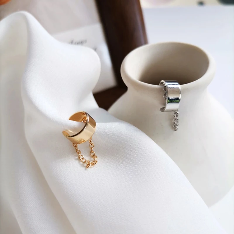 

1Pc Metal Chain Ear Bone Clip No Piercings Earring Earless Buckle Studs Earrings Female Without Pierced War Clip Ear Cuff