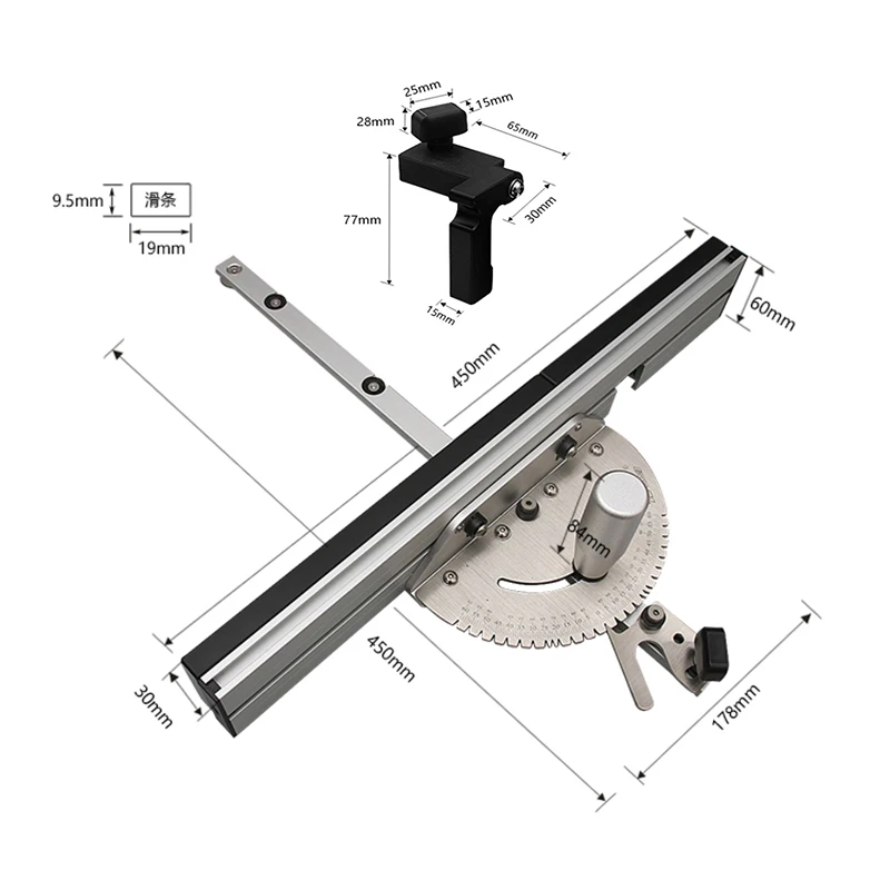 Угловой прибор с направляющей Настольная пила угловая линейка для ленточной