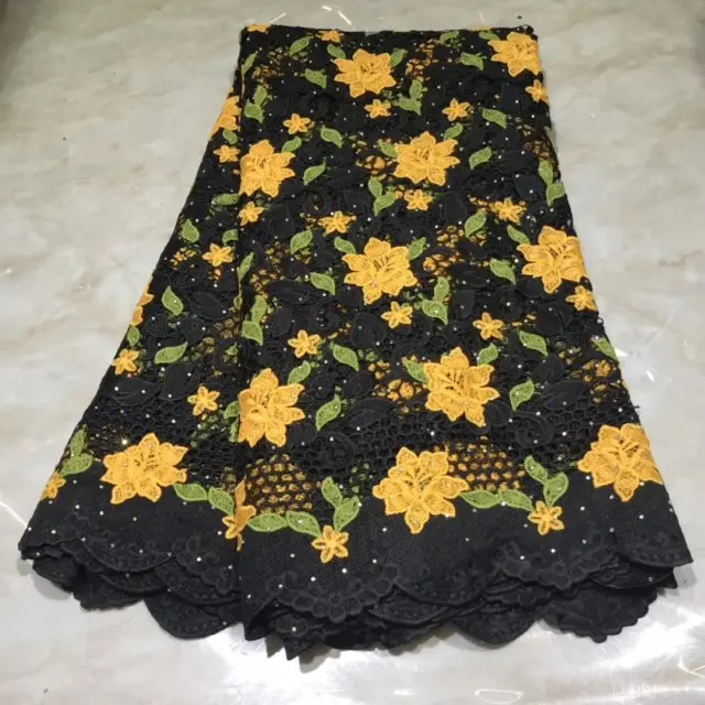 Новейшая Цветочная вышивка швейцарская вуаль африканская кружевная ткань 2019