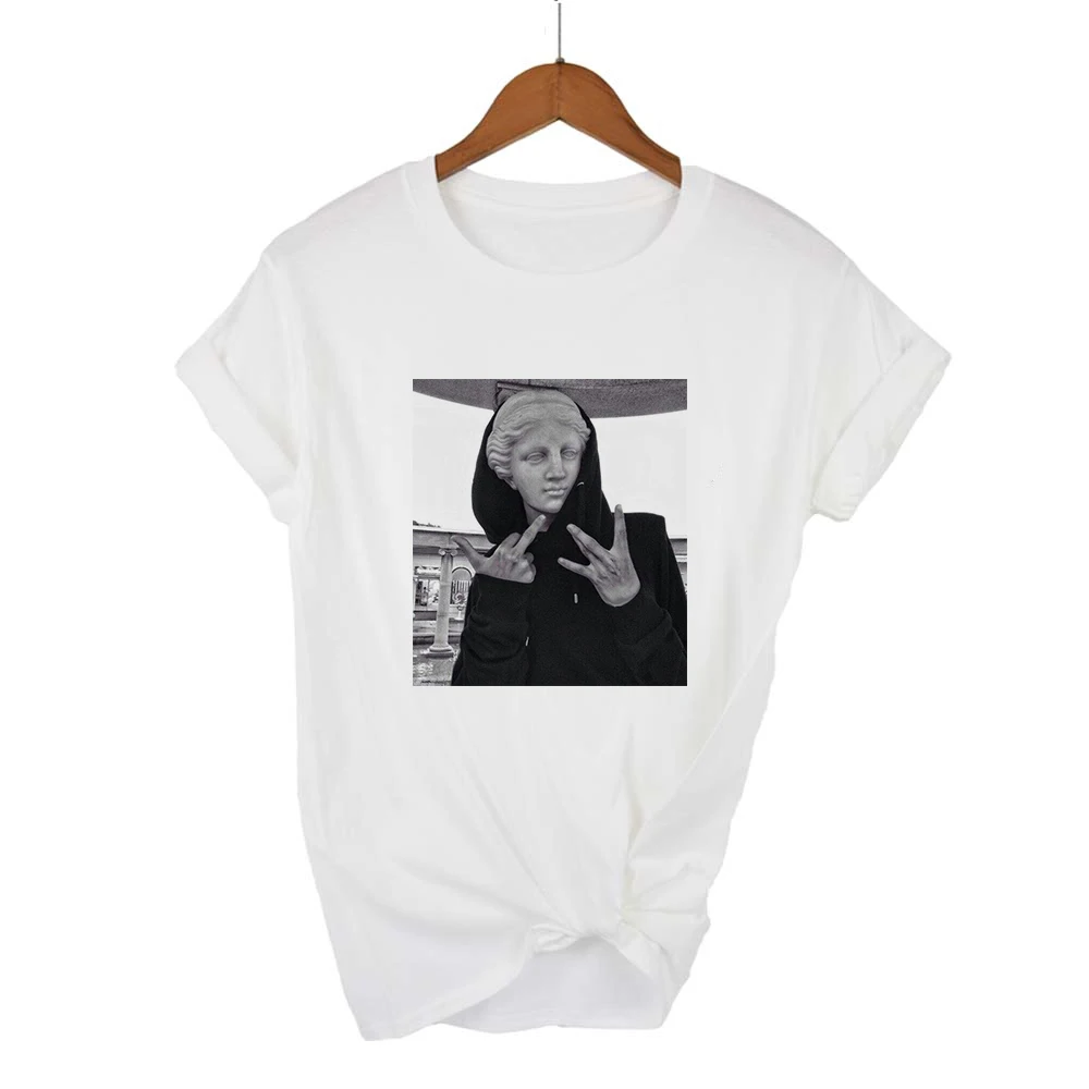 

Женская Винтажная футболка с коротким рукавом, в стиле «Харадзюку»